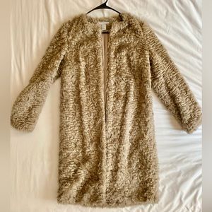 Thigh Length Faux Fur Coat